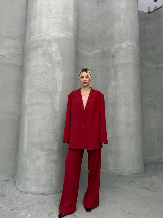Oversized co-ord pak rood