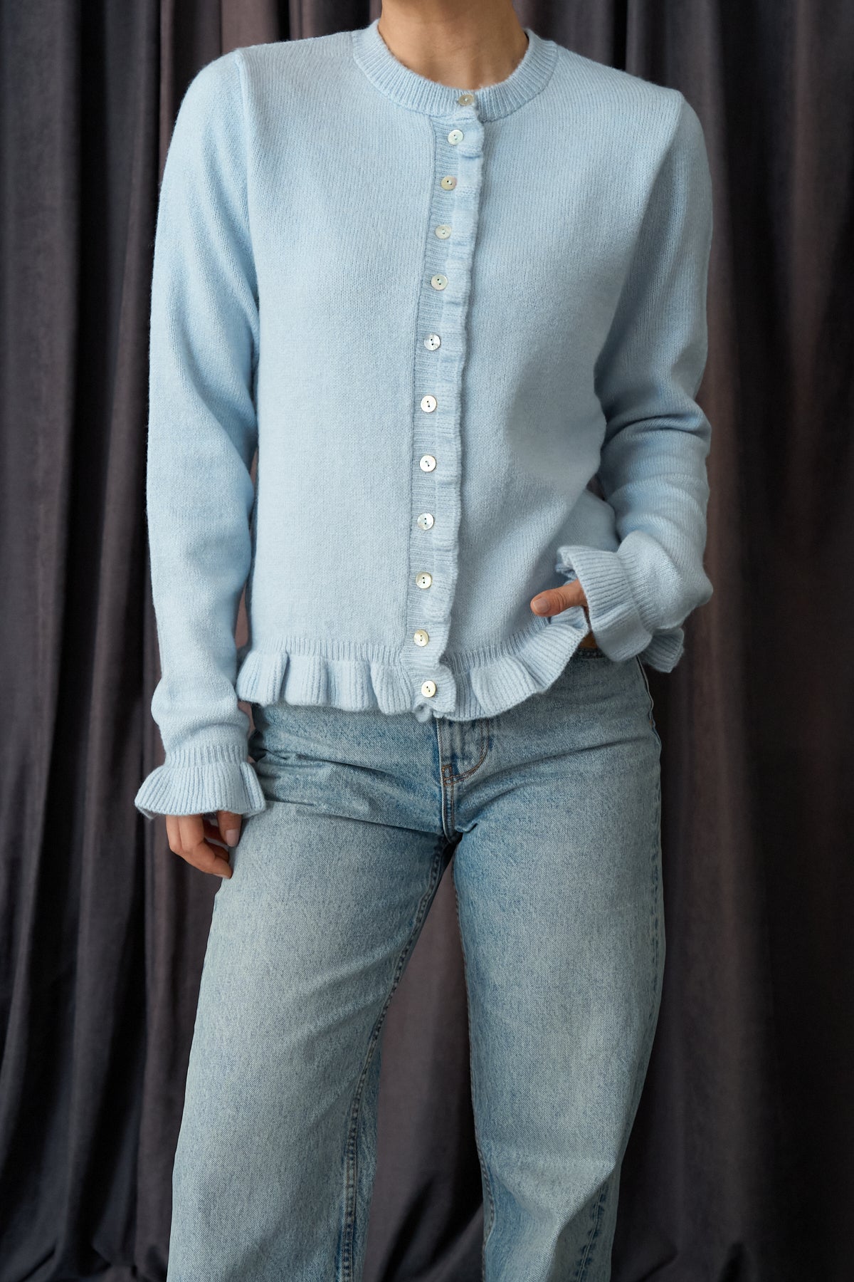 Vest Met Ruches - Babyblauw